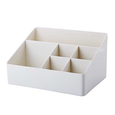 Plastic Desk Sets Desktop Storage Box For Small Objects Organizer Finishing Boxes Muti Use Home School Office Desk Set Supplies: White