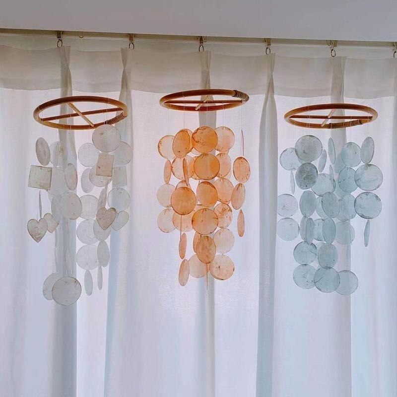 Campana de viento colgante para decoración de jardín, cascabel de viento de 50cm en 8 colores, estilo nórdico para oficina, habitación de niños y guardería