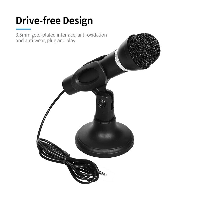 Multi-Function Desktop Microphone Omnidirectional Condenser Microphone Desktop Laptop Microphone for Meeting Voice Chat