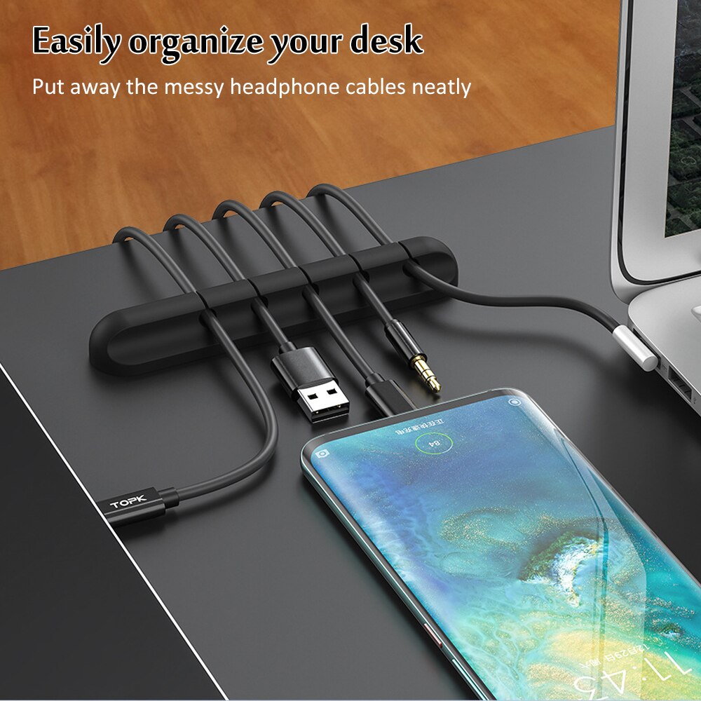 Cable wire organizer, desktop fixed cable organizer silicone multifunctional wire fixing device home office storage