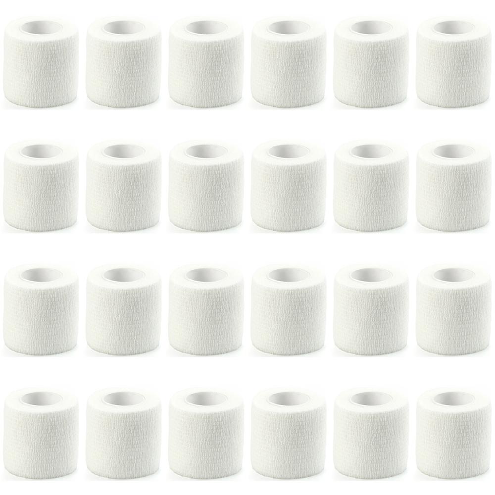 24 rolls Self Adhesive Bandage Wrap Cohesive Bandage Sports Tape Vet Wrap: White