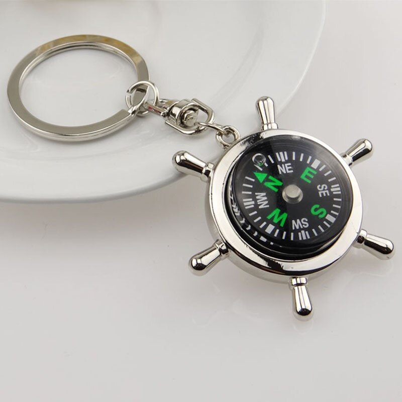 Mini Key Chain Hiking Navigator Survival Pocket Compass Tool Outdoor Travel Portable Alloy Silver Camping Hiking Compasses
