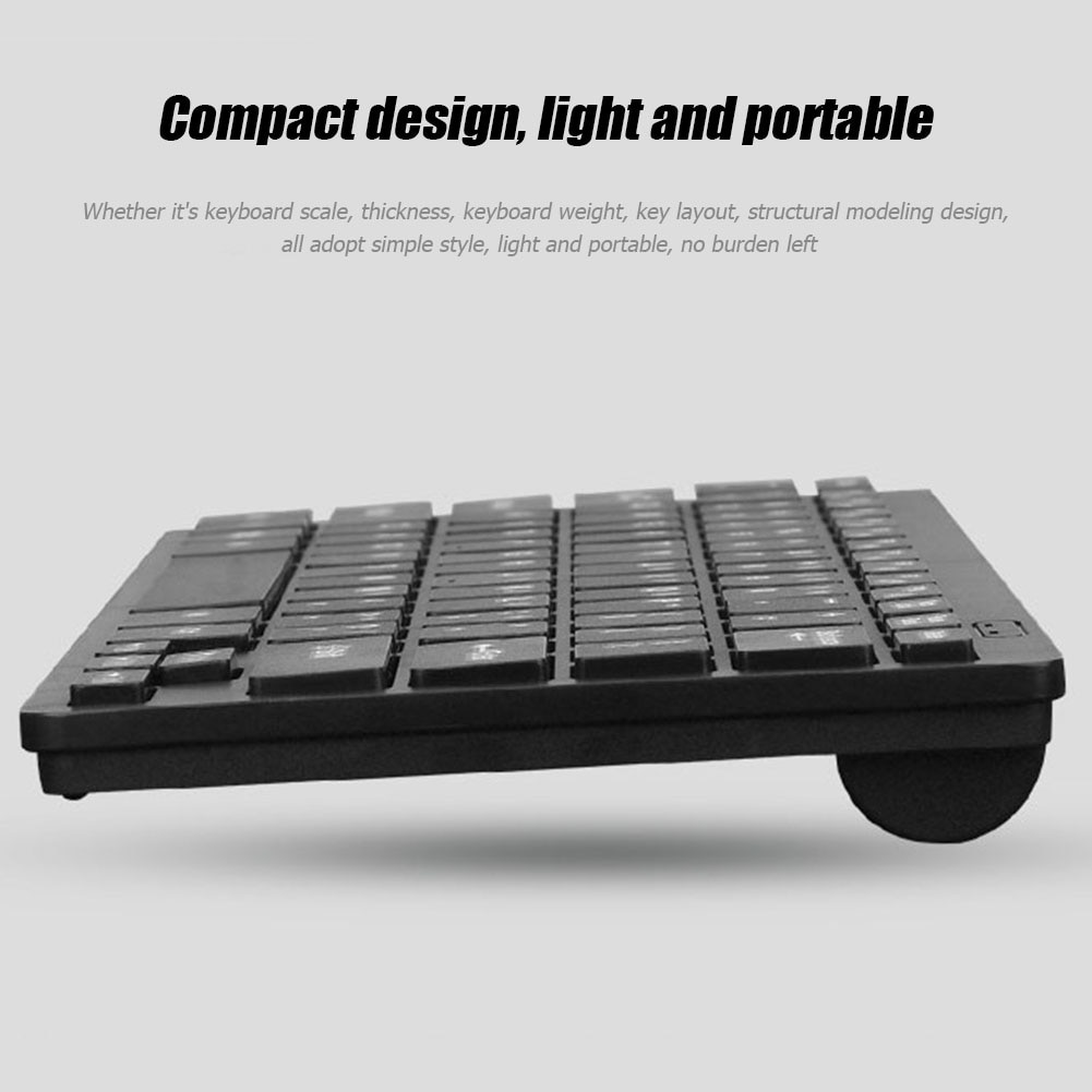 Keyboard Mouse Combos Wireless 2.4GHz 77 Keys Keyboard Silent Optical Office Mouse Combo for Laptop PC 283x122x10mm