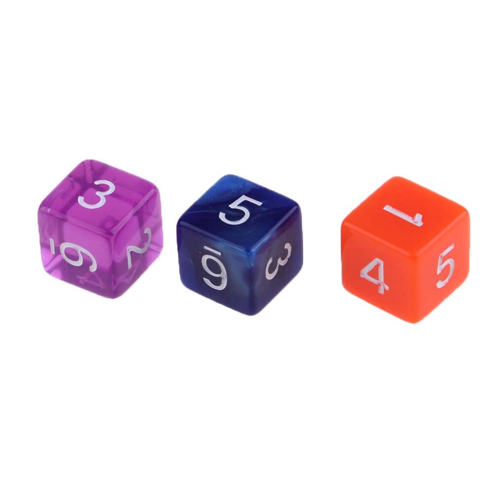 25 pièces dés en plastique D6 dés numériques pour D & D RPG MTG jeu de société jouet bricolage