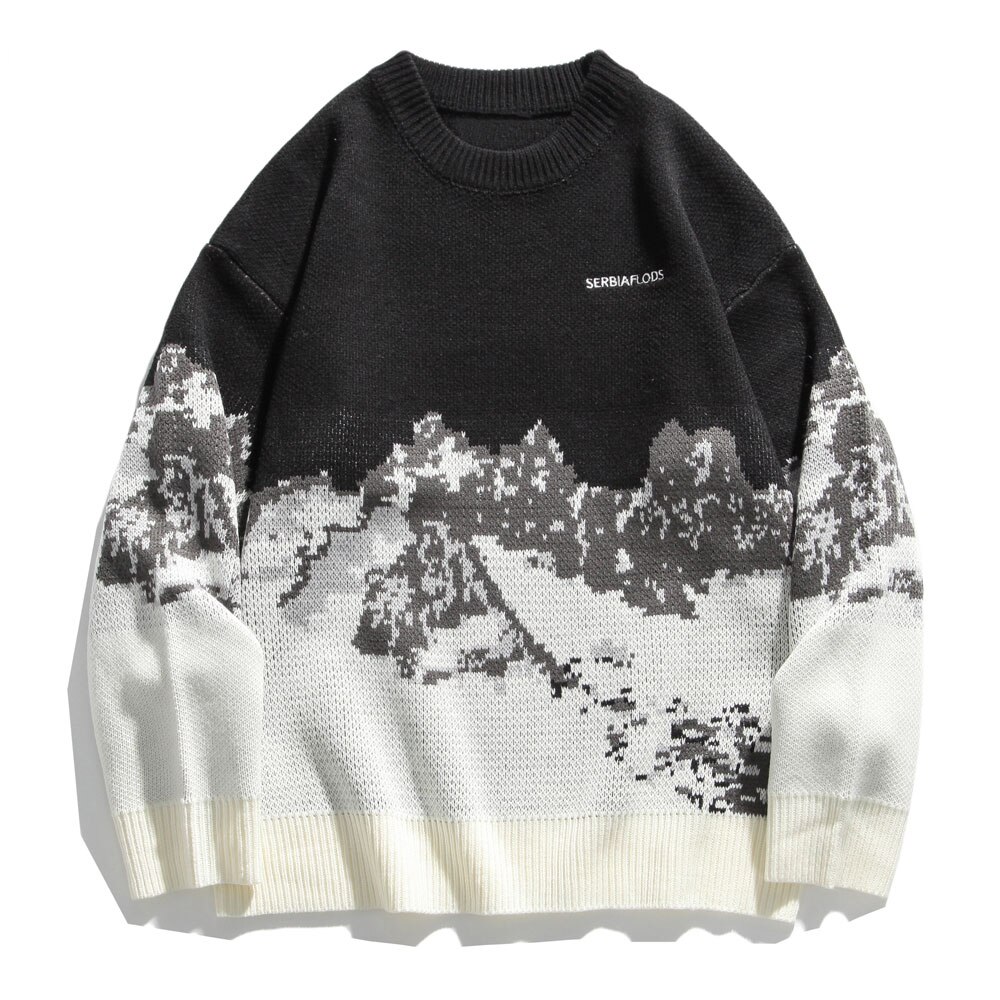 Pull tricoté à col rond pour homme, pull Style japonais, Streetwear, rétro, Vintage, automne