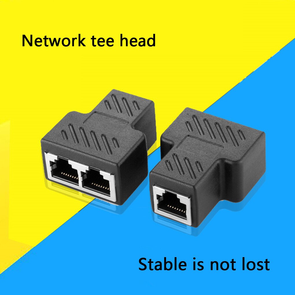 2Pcs Internet Kabel Splitter Ethernet RJ45 Kabel Dual Port Connector Netwerk Cord Splitting Converter