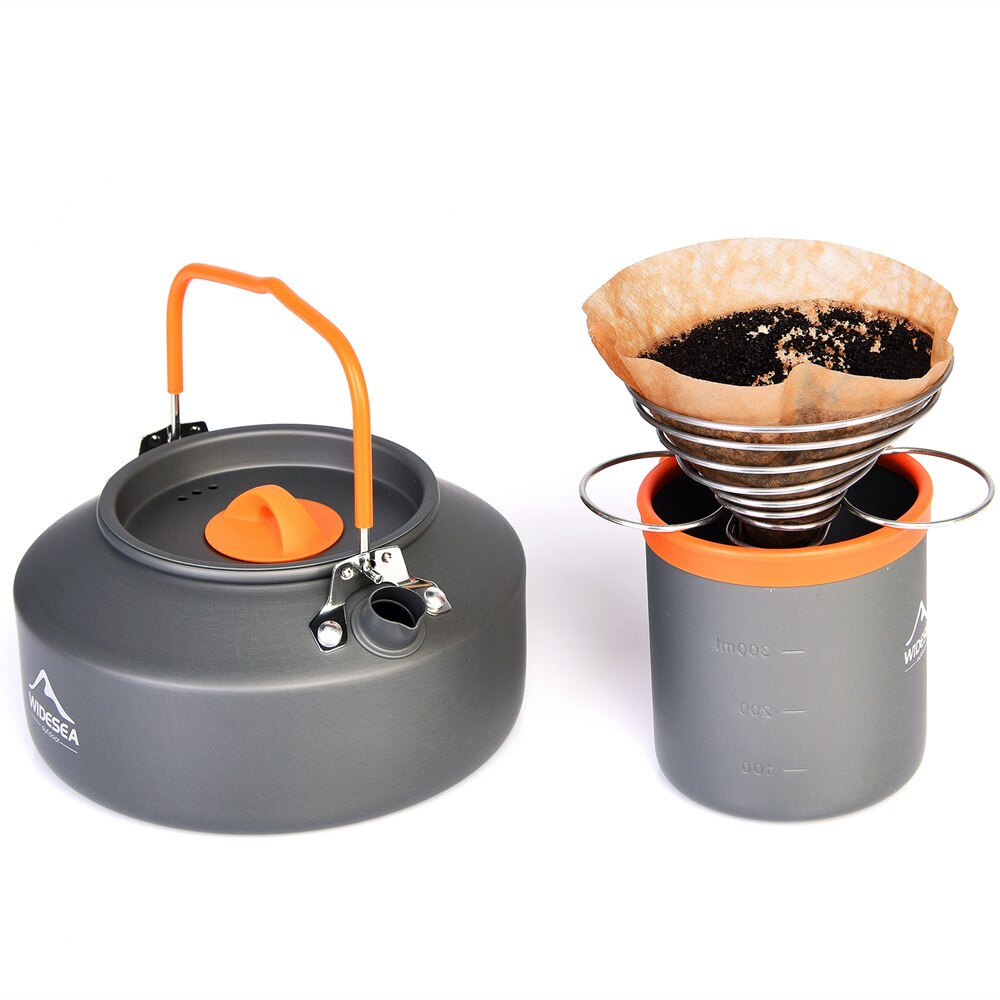 Widesea Camping Koffie Pannenset Outdoor Servies Mok Koken Theepot Ketel Pot Filter Rack Cup Wandelen Accessoires Apparatuur