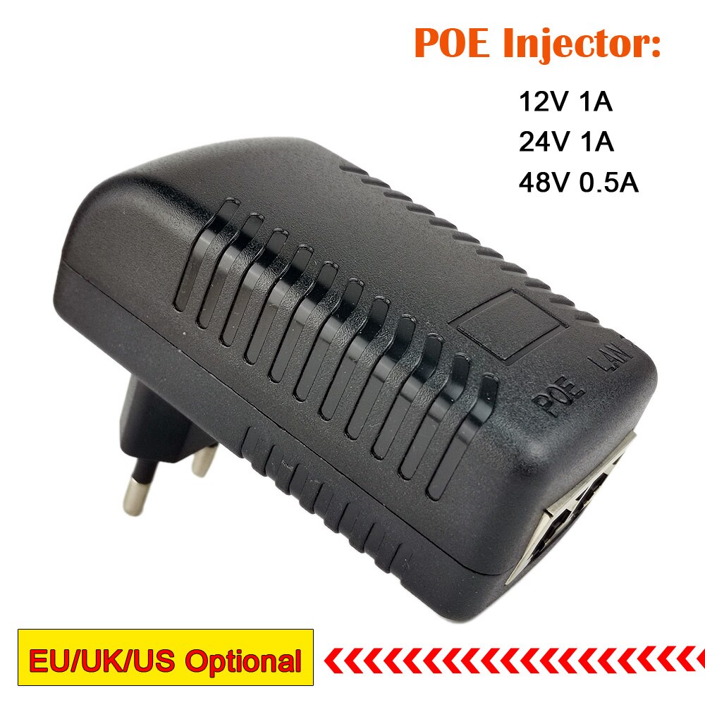 12V 1A PoE Power Supply 24V 1A 48V 0.5A POE Wall Plug POE Injector Ethernet Adapter For CCTV Security IP Camera EU US Optional