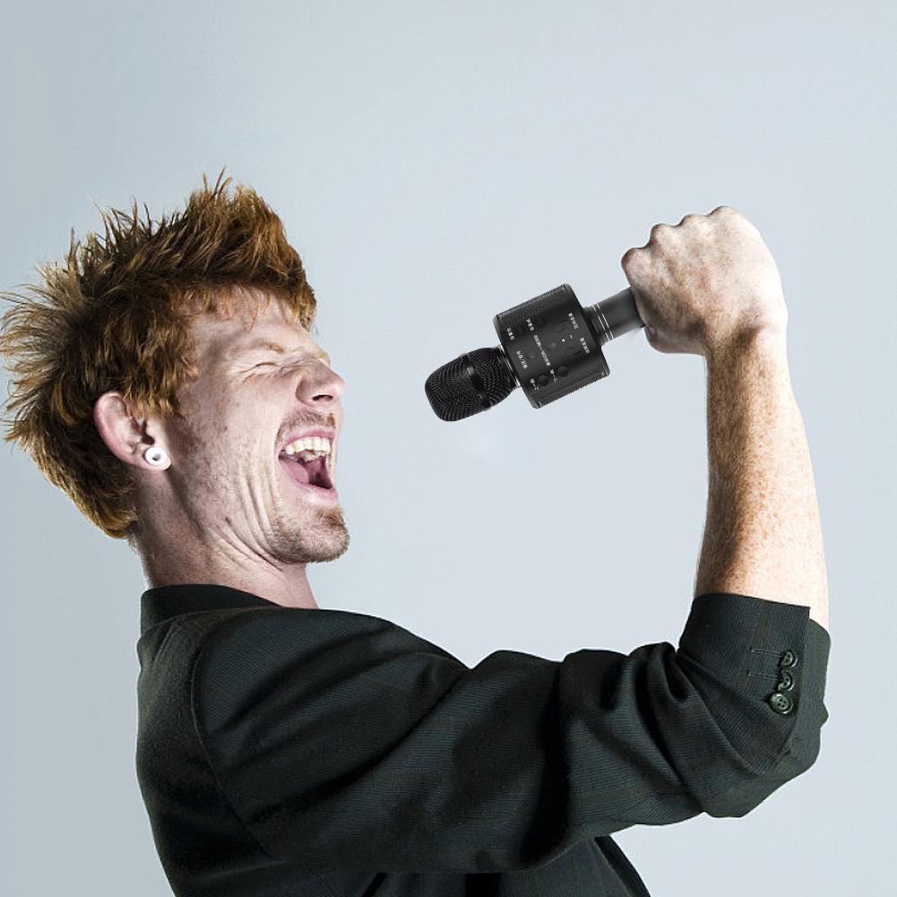 Wireless Karaoke Microphone Portable Handheld USB Microphone Karaoke Mic Bluetooth Stand Mic Studio Recording