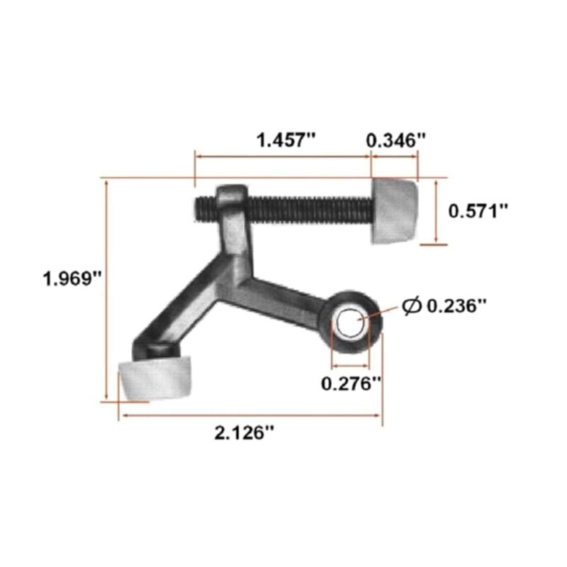 Heavy Duty Adjustable Hinge Pin Door Stopper Stop with Bumper Tip Hardware Home