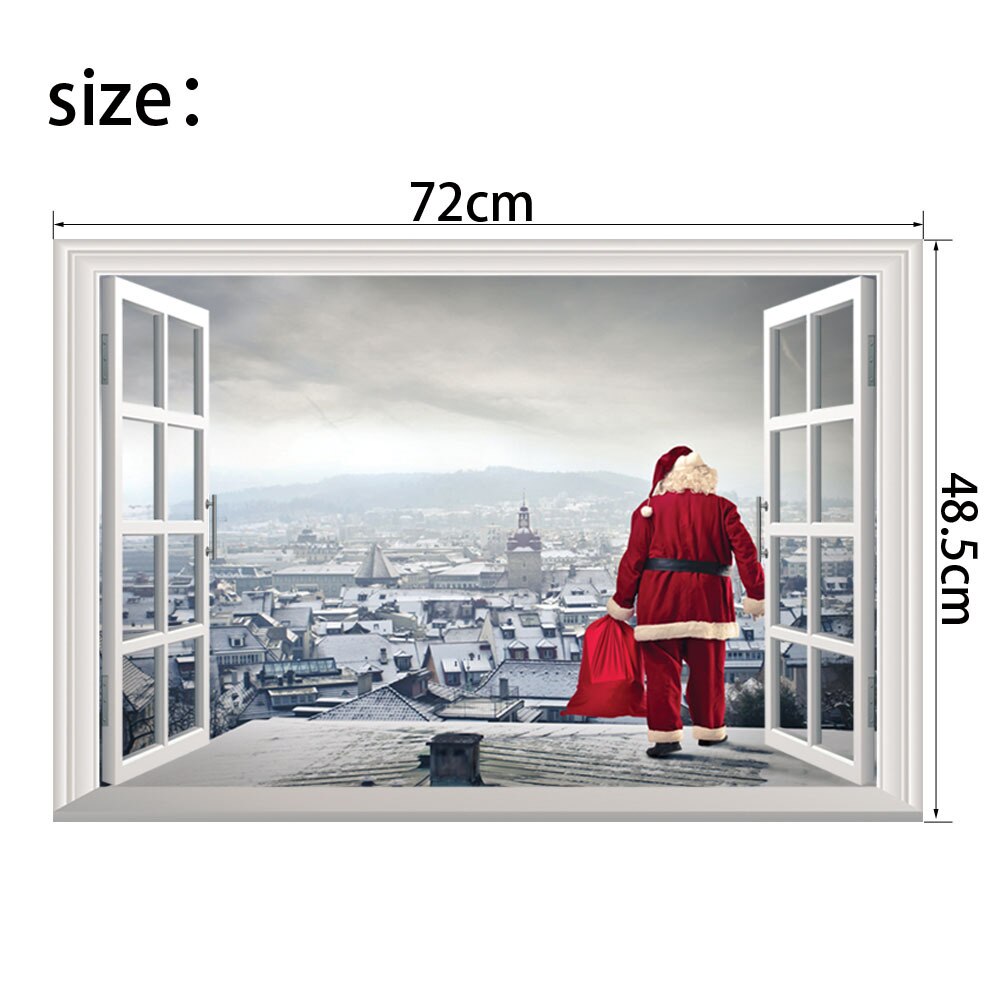 3D Weihnachten Fenster Zauberstab Aufkleber Große Weihnachten Schneemann Fenster Gel Gelee Aufkleber Weihnachten Party Hause Glas Dekor Zauberstab dekor 2Stck