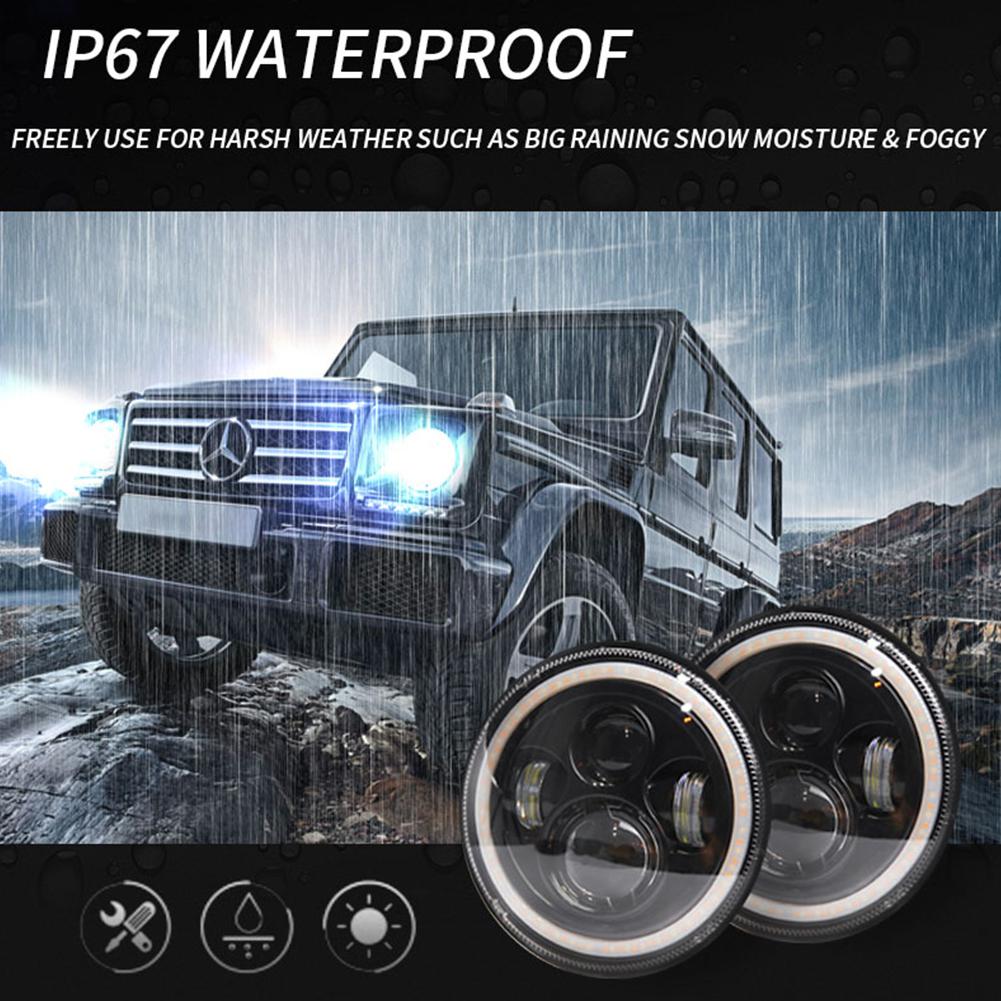 Himiss 7 Inch 140W Led Koplampen Halo Hoek Eye Voor Jeep Wrangler Cj Jk Lj 97-17