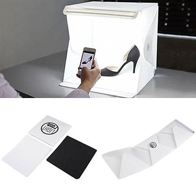 Portable Lightbox Mini Photo Studio Photography Tent Folding Light box Kit Backdrop Cube Box Built Light Room 9" Softbox