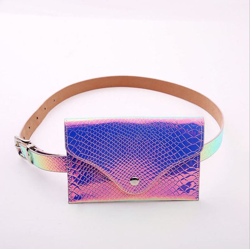 2019 nova marca de moda senhora menina arco-íris transparente fanny pacote e simples bum bolsa feminina saco da cintura su