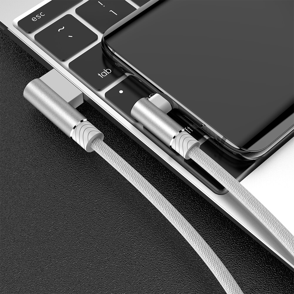 3m USB Type C Cable for Samsung S10 S20 3A Fast Charging Cord 90 Degree Type-c Wire USB C Charger Cable For Huawei P30 P40 Pro: White / 3m