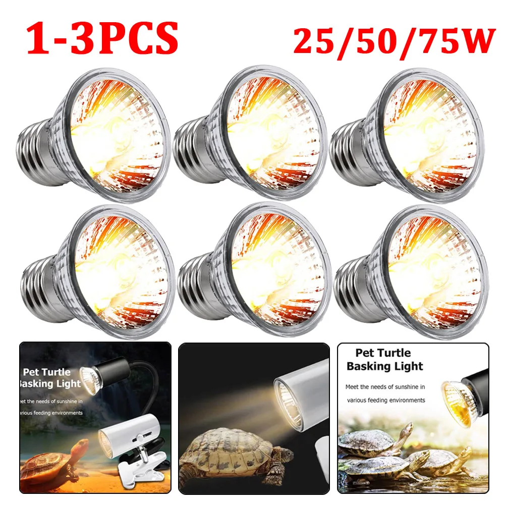1-3 stuks reptielenlamp 25/50/75w uva+uvb 3.0 warmtelampen voor huisdieren schildpadden zonnebaden uv-lampen temperatuurregeling voor amfibieën en hagedissen
