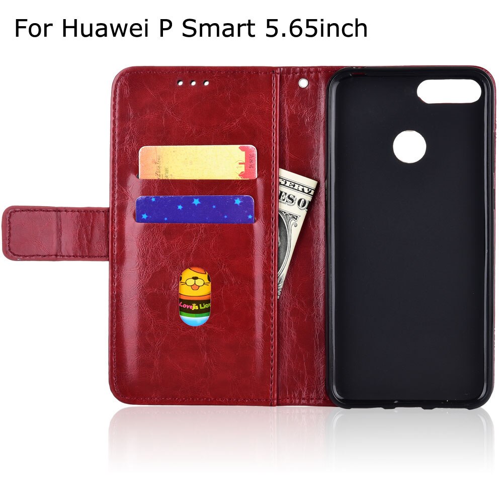 Voor huawei p smart case pot -lx3 lx1 case op p smart fig -lx1 lx2 lx3 la1 cover zachte siliconen flip portemonnee leren case funda