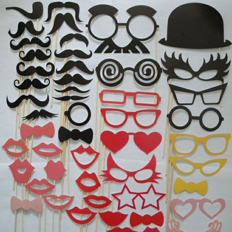50 Stks/set Fun Photo Booth Prop Lip Kleurrijke Kaart Op Een Stok Bruiloft Decoratie Gunst