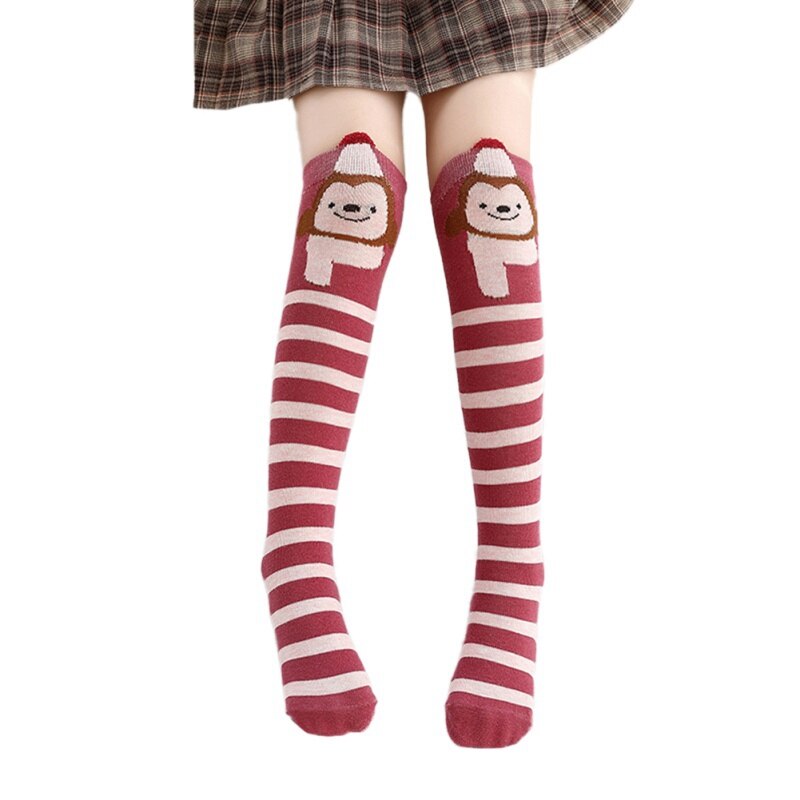 Meisjeskousen casual cartoon dierenprint ademend vochtafvoerend deodorant elastische kniekousen 2-12y: A6