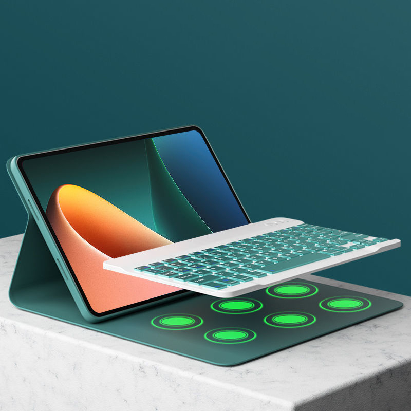 Funda para Xiaomi Mi Pad 5 con teclado, ratón inalámbrico retroiluminado con LED para Xiaomi Mipad 5 5 pro, funda magnética, ratón inalámbrico gratis