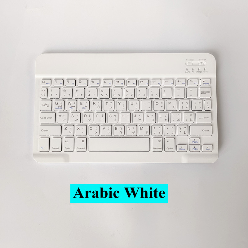 Para Ipad Tablet Azerty teclado tailandés con árabe francés ruso español Bluetooth teclado inalámbrico ratón Android Universal 10": Rosa