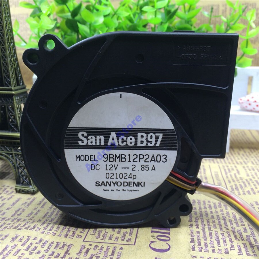 Japan sanyo 12v 2.85a 9 bmb 12 p 2 a 03 9733 9.7cm 4- line højvolumen turbineblæser