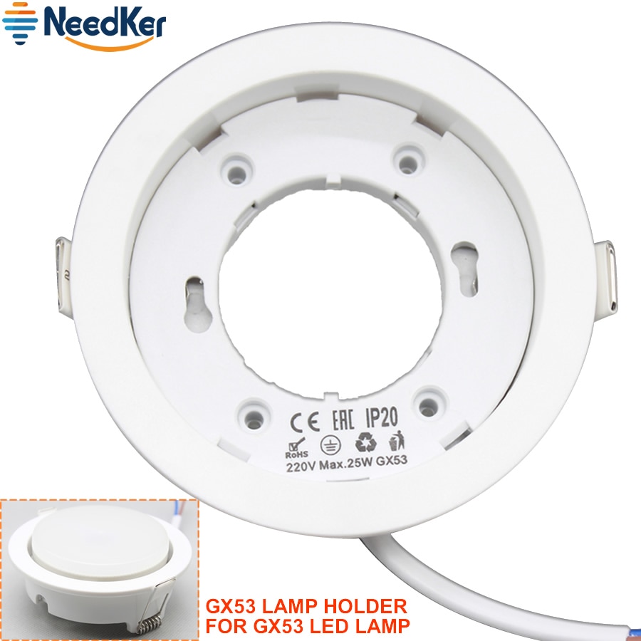 Gx53 lampe sokkel  gx53 lys sokkel holder  gx53 led lys  gx53 holder adapter hvid kropsoverflade montering holder stik baser