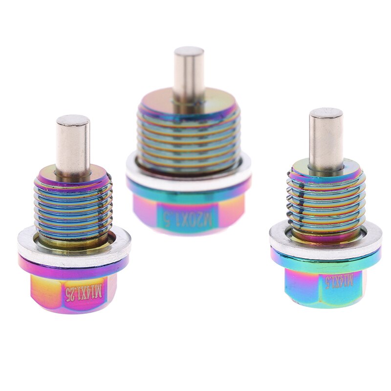 1PC Oil Drain Plug Bolt Chrome Aluminium Alloy Magnetic Oil Drain Bolt Oil Sump drain plug nut Oil Drain Plug M12 M14 M16 M20