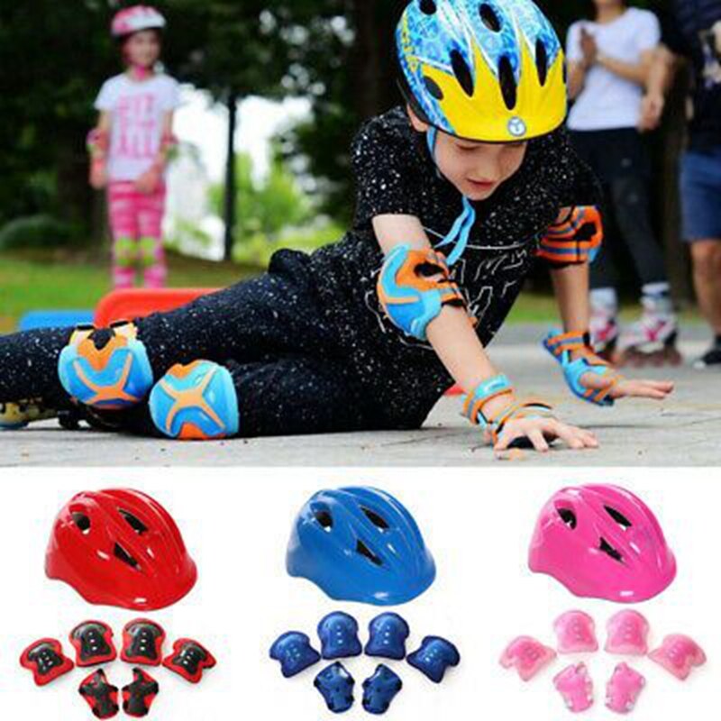 7PCS/set Children´s Scooter Bike Helmet Knee Pads Elbow Pads and Wrist Support