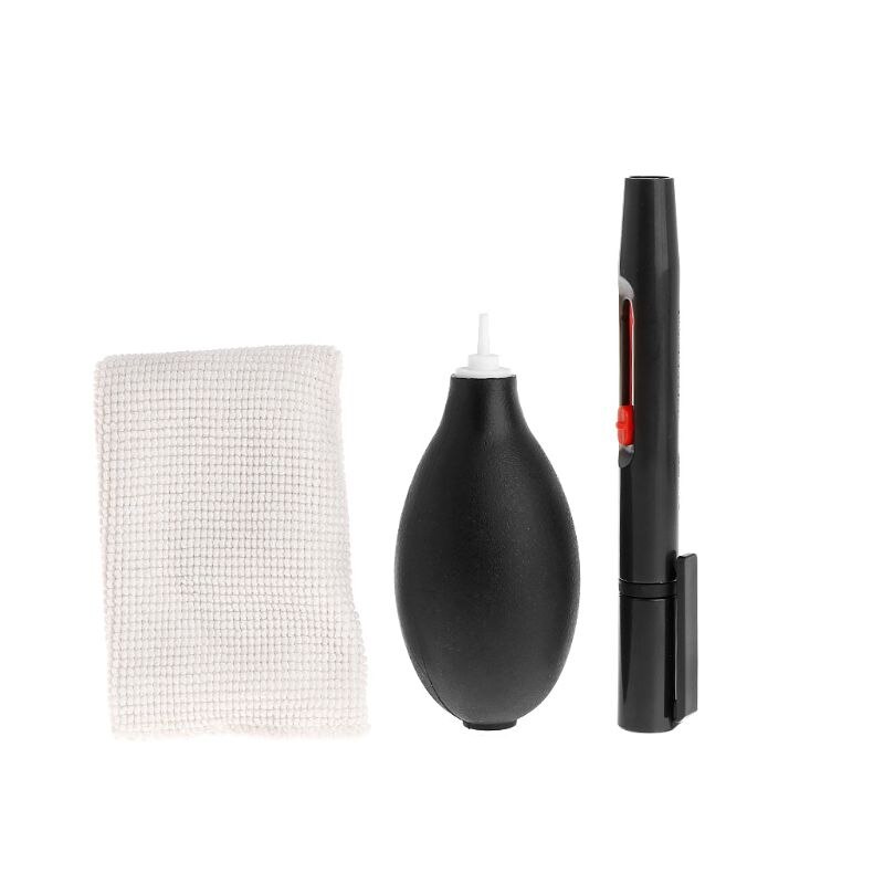 3 in 1 Dust Cleaner Lens Cleaning Pen Brush Air Blower Wipes Clean Cloth Tool Accessories Kit Photo Video Camera