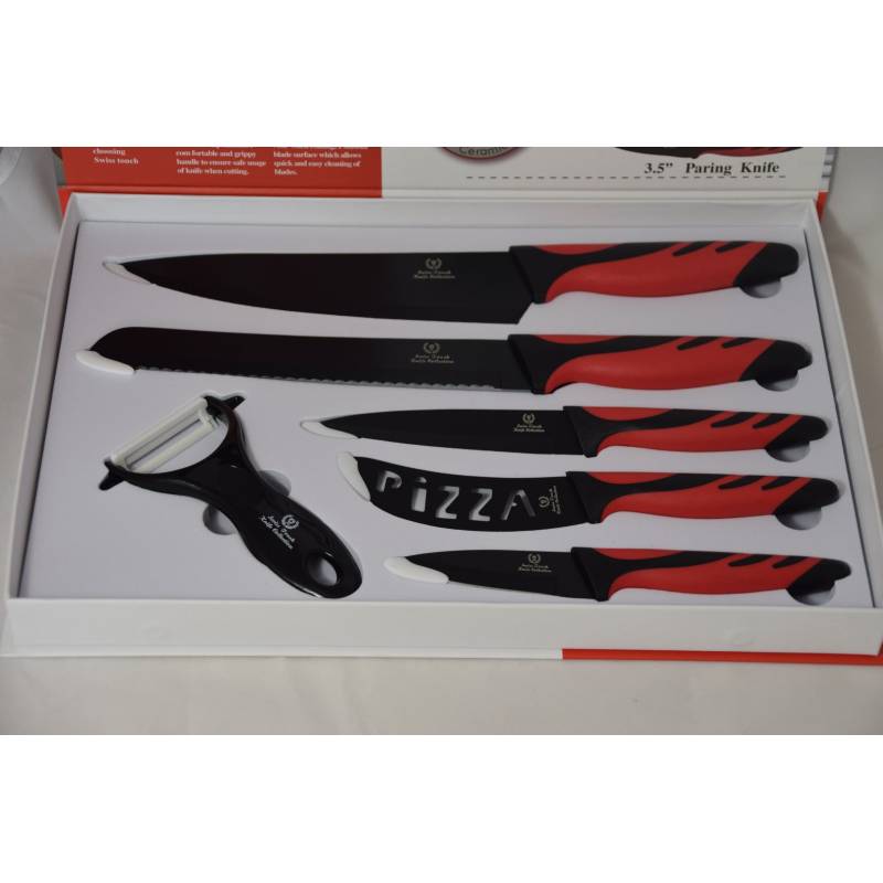 Cuchillos Swiss Touch revestimiento de cerámica 6 piezas