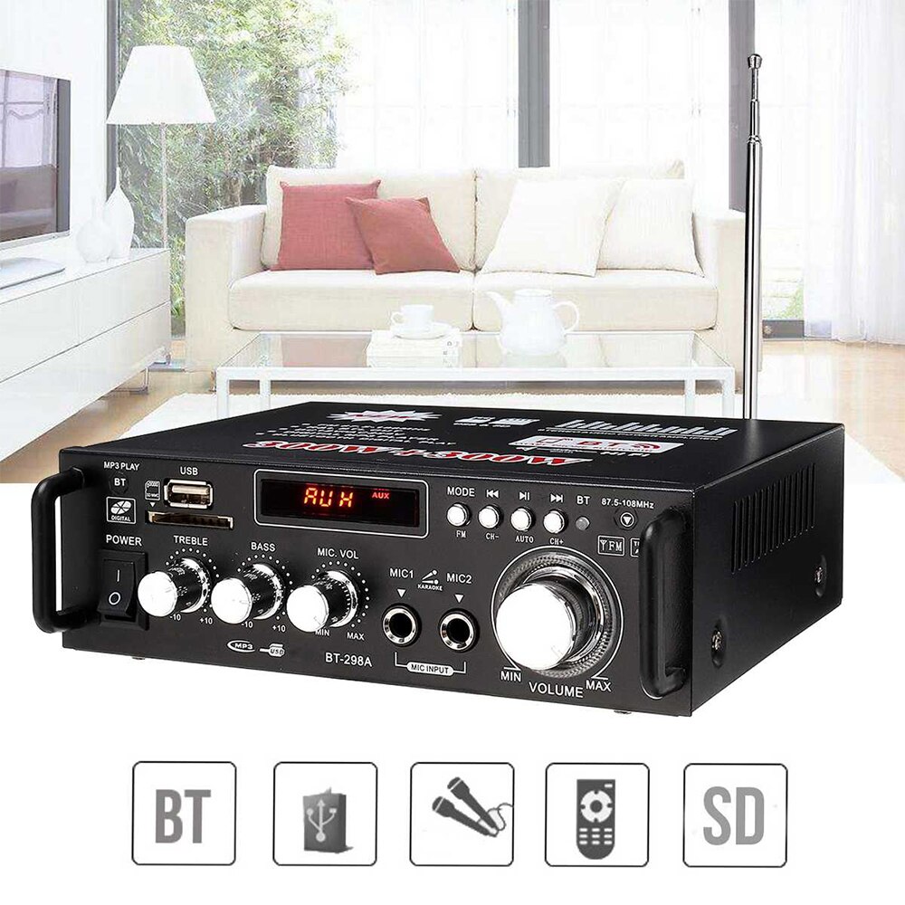 600w Eindversterker Auto Amplificador Mini HIFI Home Theater Versterker Audio Ondersteuning FM SD Afstandsbediening