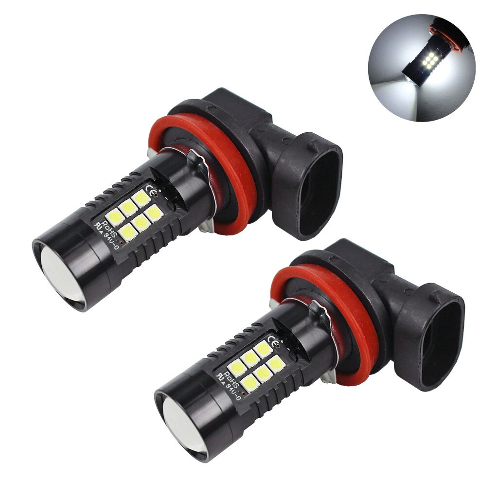 2Pcs LED Fog Lights For Car 12V DC H11 3030 21 LED Lights White 6500K Car Fog Head Light Lamp Headlight Car Accessories
