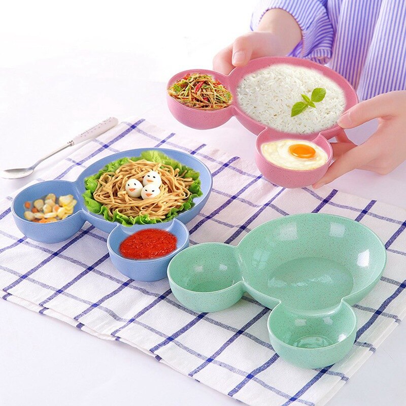 Cute Baby's Divided Plate Household Dinnerware Child Plate Breakfast Dinner Plate Food Plates Kids Tableware Dinnerware