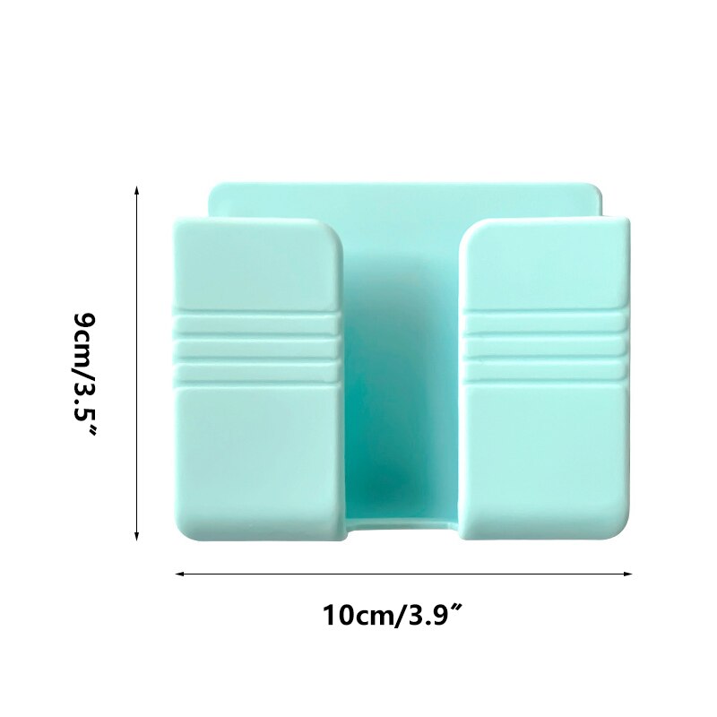 Wall Mounted Organizer Air Conditioner TV Remote Control Storage Box Mobile Phone Plug Holder Multifunction USB Charging Stand: Blue