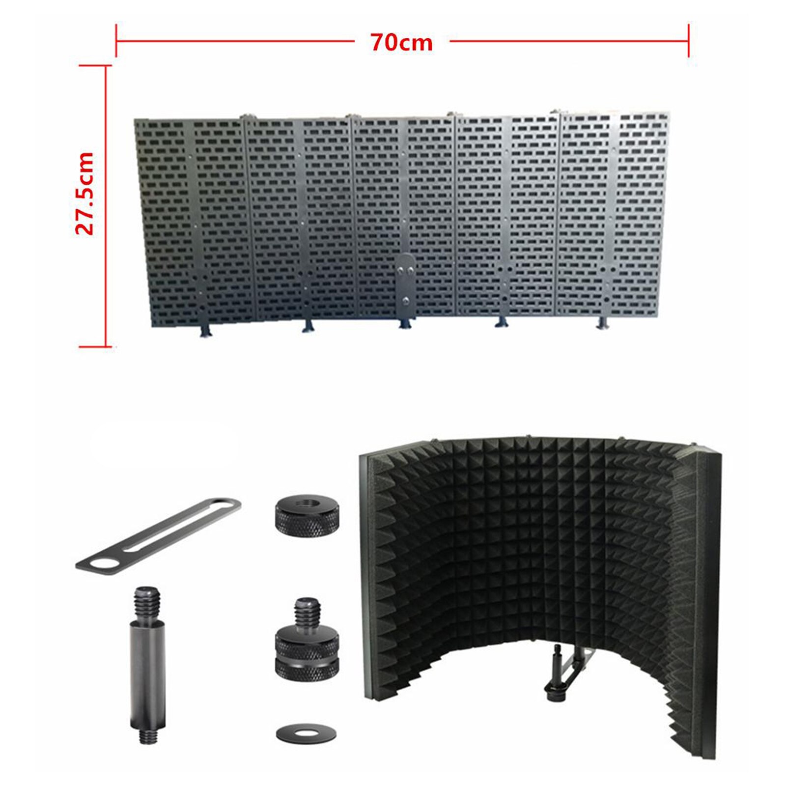 Adjustable Microphone Shield Isolation Screen Filter Vocal Booth Stand Mount Recording Foam Panel Pop Shield