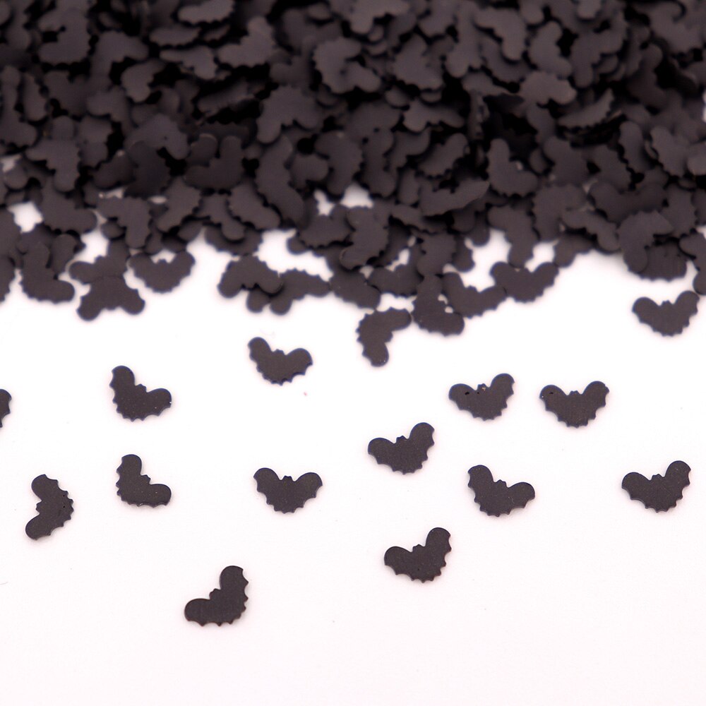 10 G/pak Mini Bat Plakjes Slime Levert Speelgoed Polymer Clay Animal Slices Charms Accessoires Aanvulling Voor Pluizige Clear Slime: 10g black bat