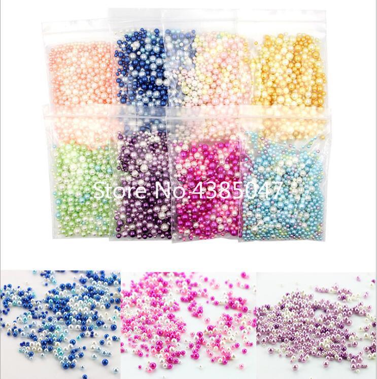 9g/pack 2.5-5mm Mixed Gradient Pearls Without Holes Resin Accessories Jewelry Fillings Mermaid Beads