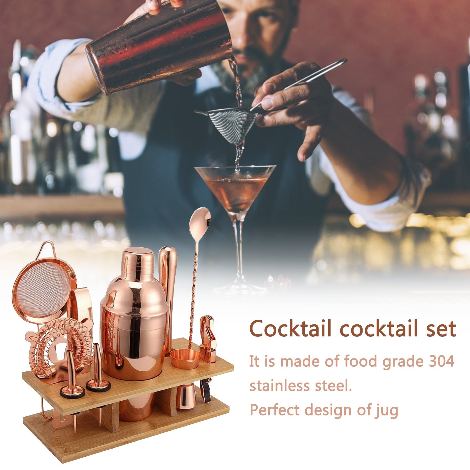 Cocktail Shaker Set Bar Shaker 11Pcs Barman Kit Vo... – Grandado