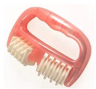 Plastic handle roller massager hand two-wheel round shank massager full body massager Factory Direct