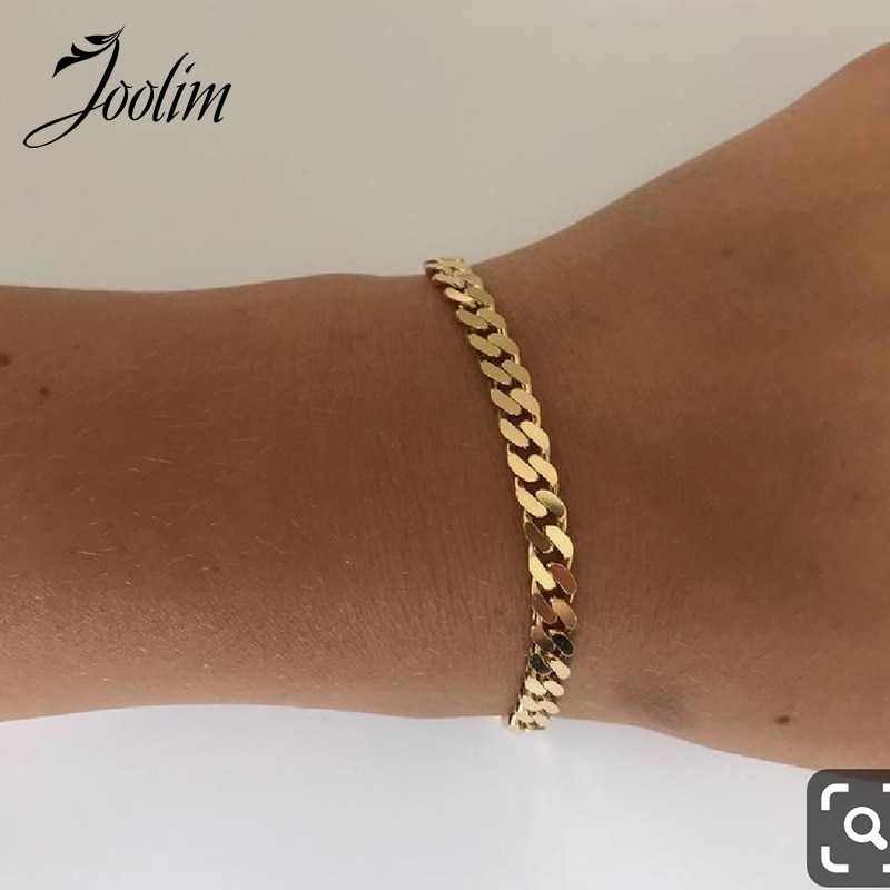 Joolim high end ouro finish link corrente pulseira de aço inoxidável atacado transporte da gota fornecedor