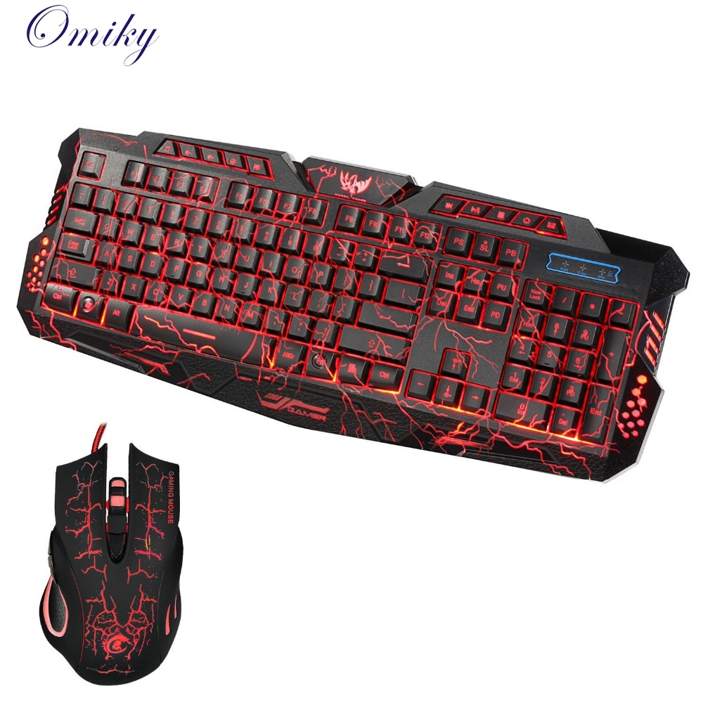 LED Gaming 5500DPI Wire 2.4G keyboard And Mouse Set to Computer Multimedia Gamer 18Mar13