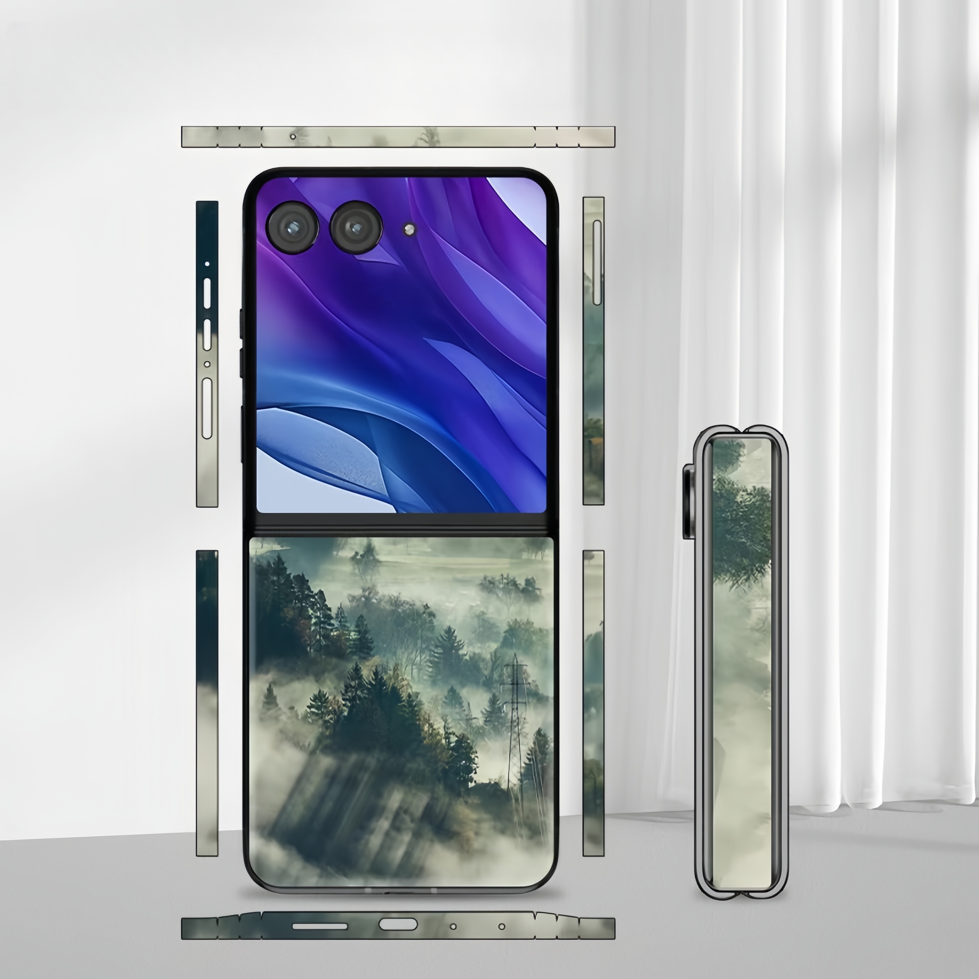 Colorful Anti-Scratch Phone Skin For Motorola Razr 40 50 Ultra Back + Hinge Decal Matte Film For Moto Razr 40 50 Decal Sticker