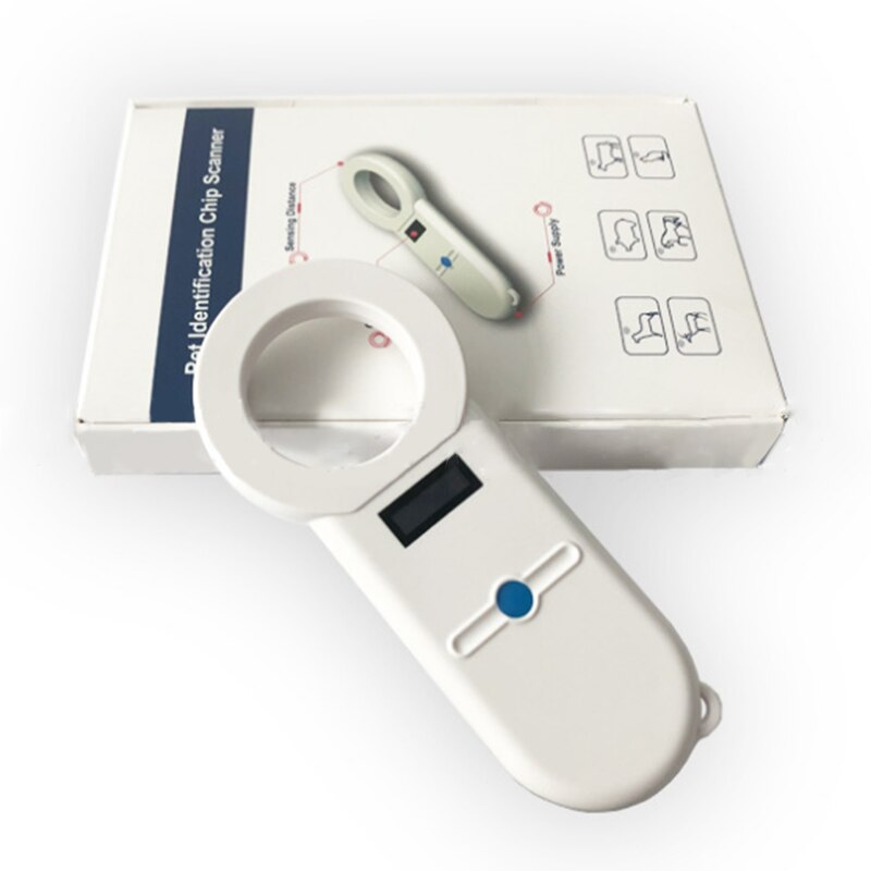1pc White Universal 134.2Khz Handheld Animal Chip Reader Portable Pets Microchip Scanner for Dog Cat Horse