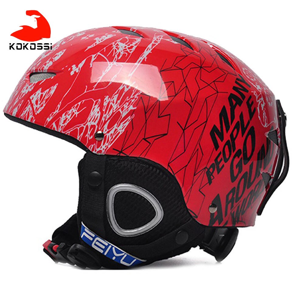 Kokossi Kinderen Hoge Ski Snowboard Fietshelm Outdoor Fitness Sport Winter Warm Houden Veiligheid Hoofdbescherming: Red / S