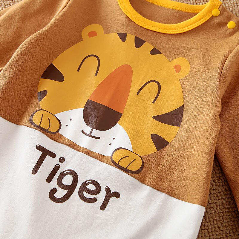 Baby Junge Kleidung Neugeborenen Strampler Overall 100% Baumwolle Tiger drucken Kostüm Kleinkind Karikatur Neue Geboren 0 zu 3 6 9 12 18 monate