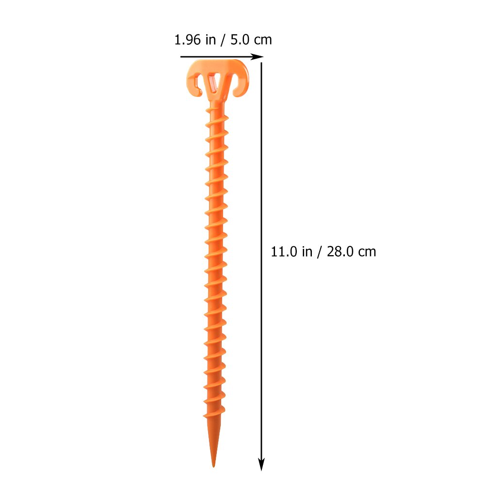 10 stk spiralplastik teltpæle 28cm vindtætte teltpløkke campingskrue