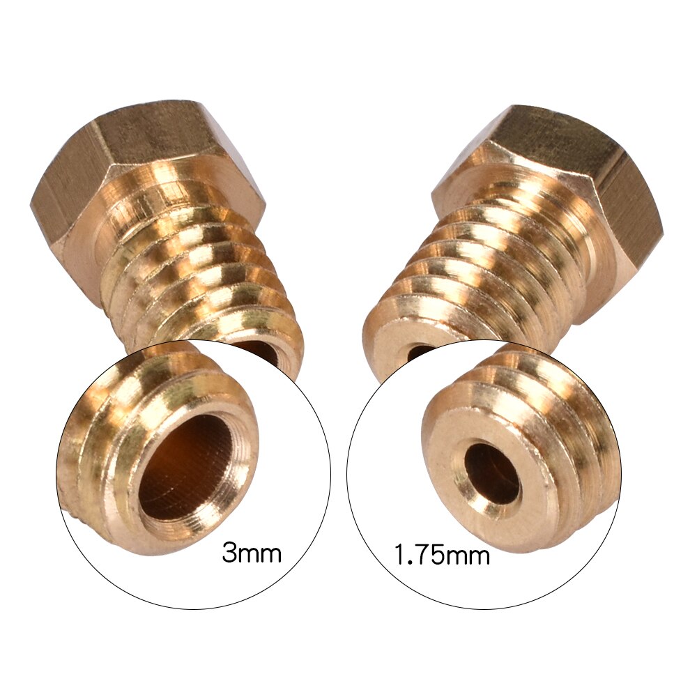 BIQU 3D printer Nozzle 3D V6&V5 J-Head M6 brass nozzle extruder nozzles 0.2/0.25/0.3/0.4/0.5/0.6/0.8/1.0 mm For 1.75mm