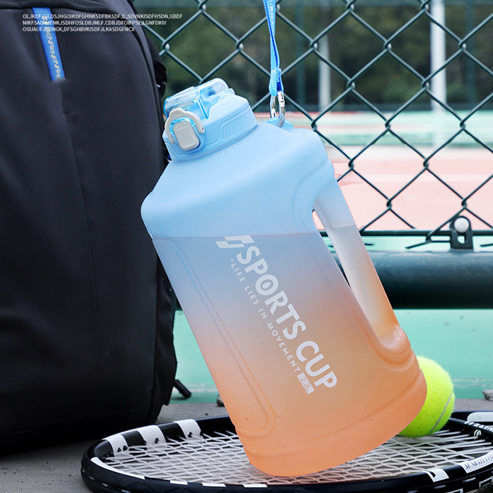 Botella de agua de gran capacidad para Fitness, vaso de plástico para entrenamiento, gimnasio al aire libre, 2,3 litros