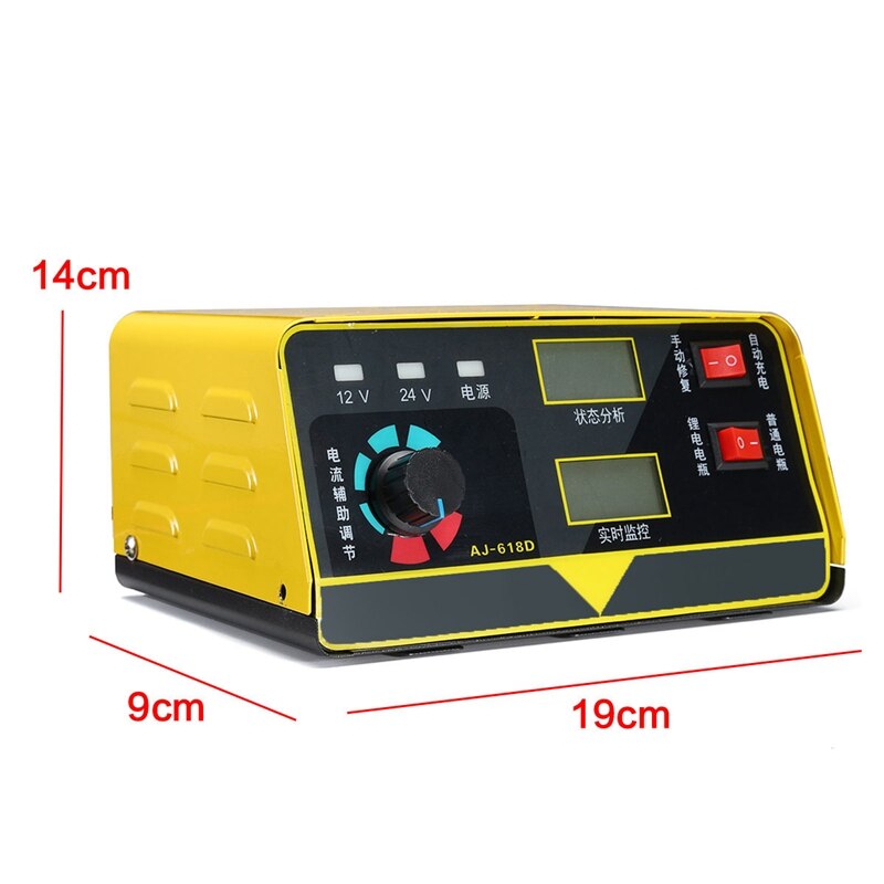 Auto Batterie Ladegerät 12V 24V Voll Automatische Motorrad Elektrische 400Ah Auto Batterie Ladegerät Geräuscharm + Adapter Eu stecker